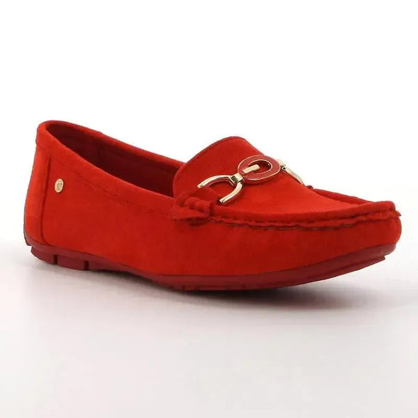 Pierre Cardin 12 Moccasin With Metal Trim Loafer - Red