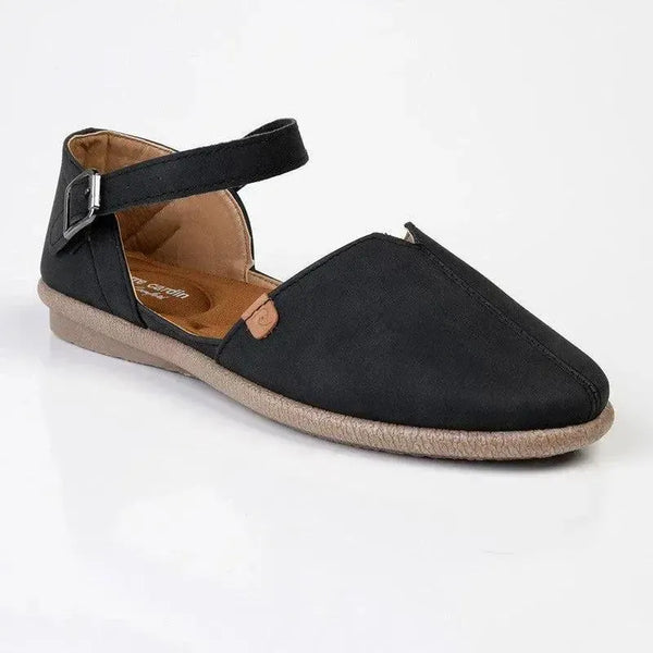 Pierre Cardin Adelle Buckle Flats - Black