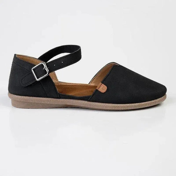 Pierre Cardin Adelle Buckle Flats - Black