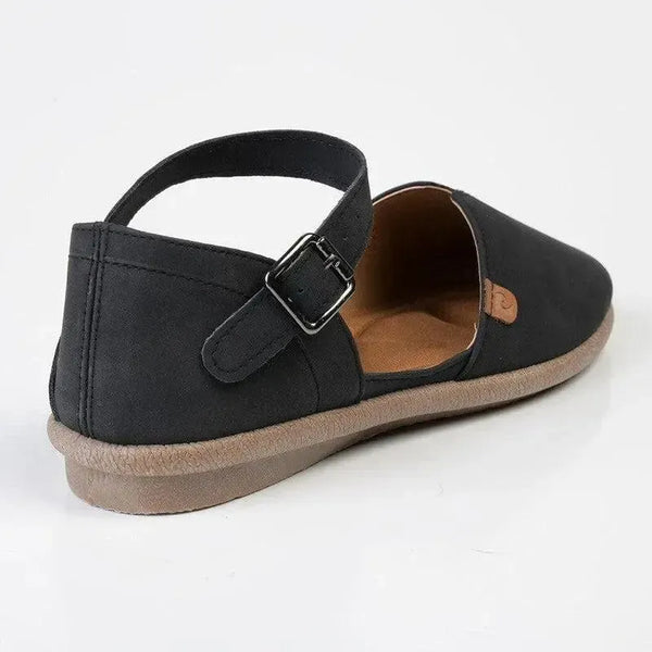 Pierre Cardin Adelle Buckle Flats - Black