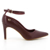 Pierre Cardin Angelette Ankle Strap Court Heels - Burgundy-Pierre Cardin-Buy shoes online