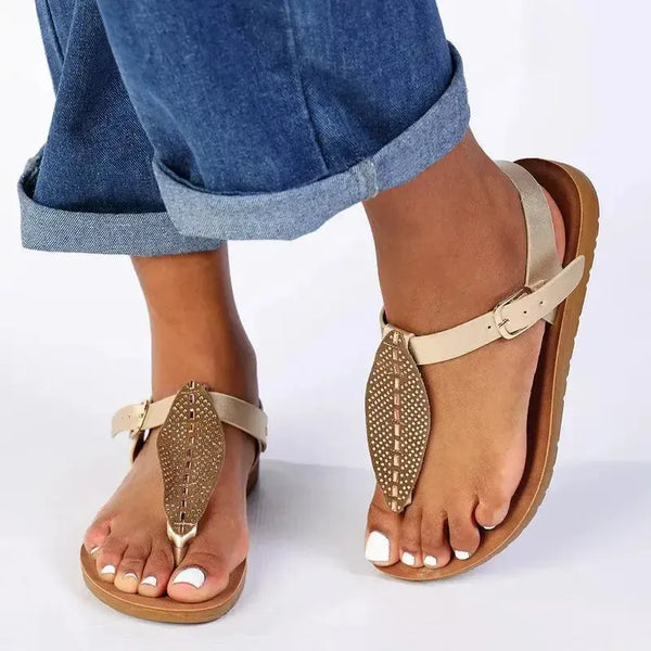 Pierre Cardin Ariella Thong Sandal - Light Gold