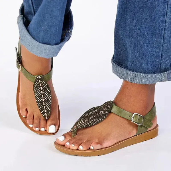 Pierre Cardin Ariella Thong Sandal - Olive