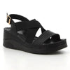 Pierre Cardin Blair Wedge Sandal - Black