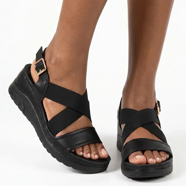 Pierre Cardin Blair Wedge Sandal - Black