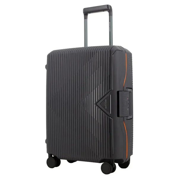 Pierre Cardin Cannes Clip Hard Shell Trolley Bag - Charcoal & Orange
