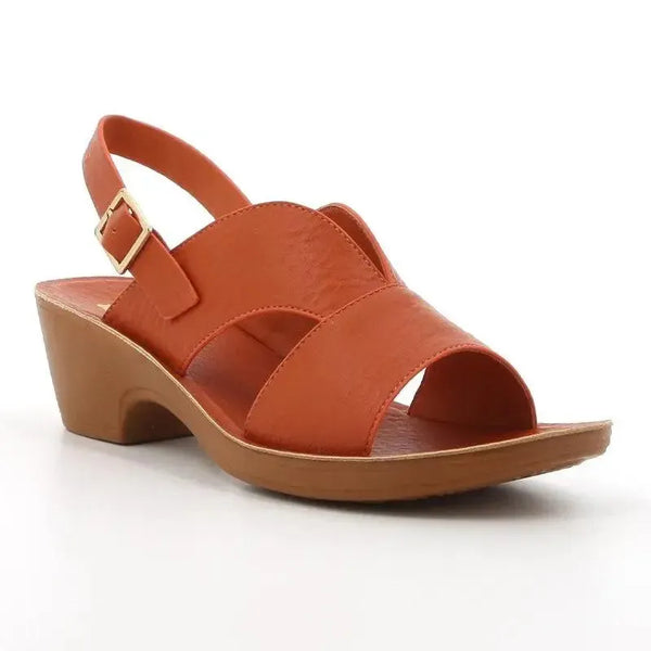 Pierre Cardin Caramelo Block Heel - Orange