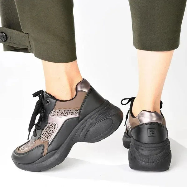 Pierre Cardin Carina 1 Chunky Sole Sneaker - Black Leopard