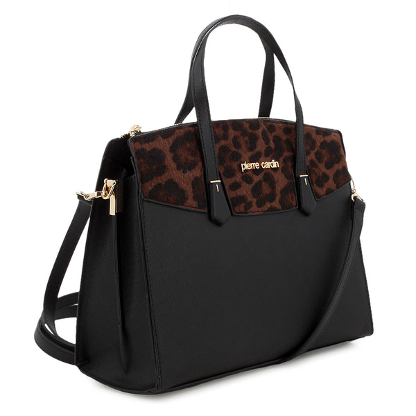 Pierre Cardin Cherie Structured Bag - Black Leopard