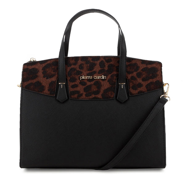 Pierre Cardin Cherie Structured Bag - Black Leopard