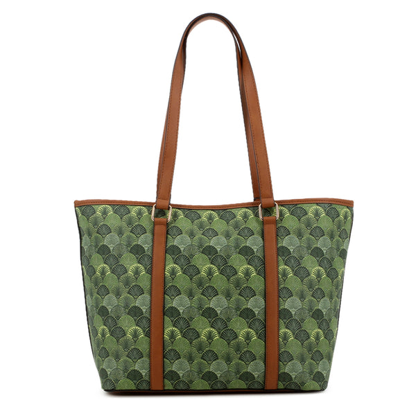 Pierre Cardin Cleo Printed Tote - Green/Tan