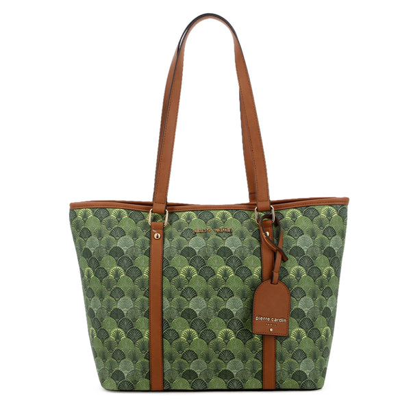 Pierre Cardin Cleo Printed Tote - Green/Tan