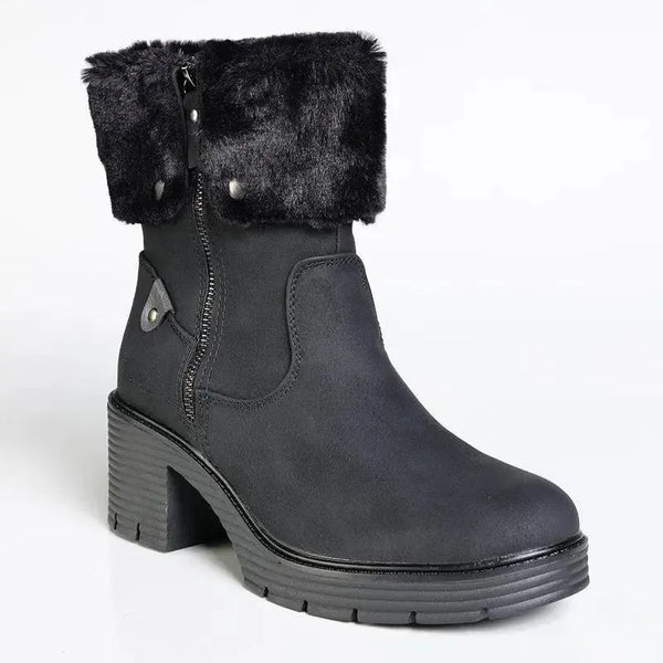 Pierre Cardin Dente Beige Fur Boot - Black