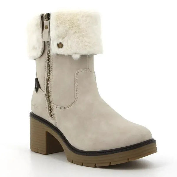 Pierre Cardin Dente Short Fur Collar Boot - Beige