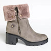 Pierre Cardin Dente Short Fur Collar Boot - Olive
