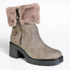 Pierre Cardin Dente Short Fur Collar Boot - Olive