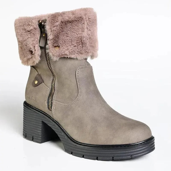 Pierre Cardin Dente Short Fur Collar Boot - Olive