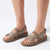 Pierre Cardin Elastic 3 Strap Sandal - Bronze
