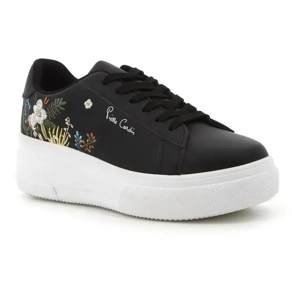 Pierre Cardin Fleurs 5 Flower Printed lace up sneaker - Black Floral