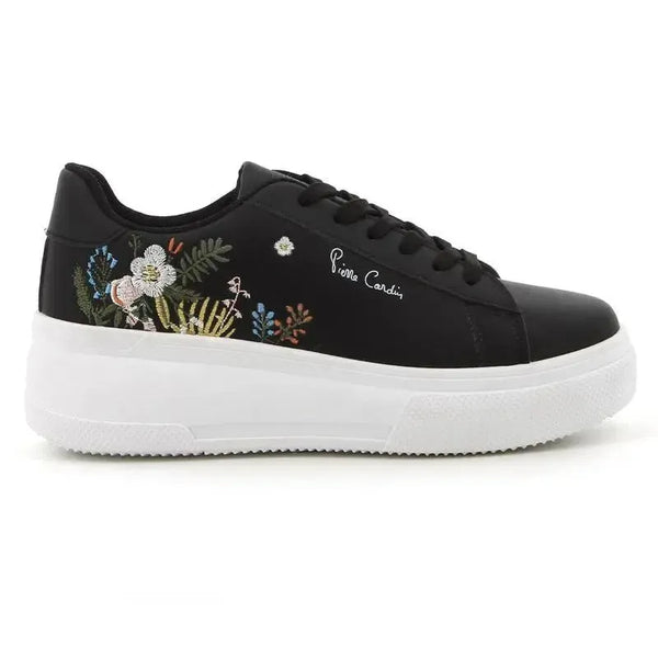 Pierre Cardin Fleurs 5 Flower Printed lace up sneaker - Black Floral