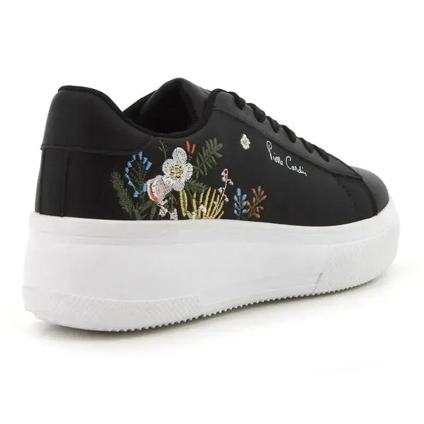 Pierre Cardin Fleurs 5 Flower Printed lace up sneaker - Black Floral