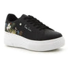 Pierre Cardin Fleurs 5 Flower Printed lace up sneaker - Black Floral