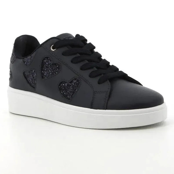 Pierre Cardin Godiva Lace Sneaker With Hearts - Navy