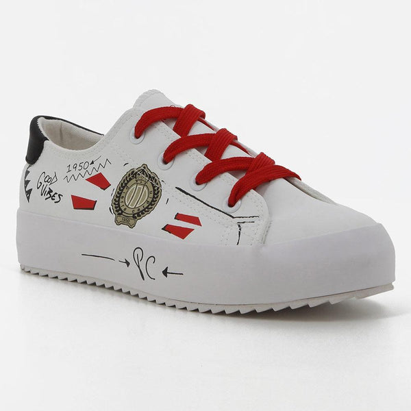 Pierre Cardin Graffiti 4 Sneaker - White Mult