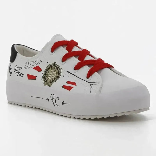 Pierre Cardin Graffiti 4 Sneaker - White Mult
