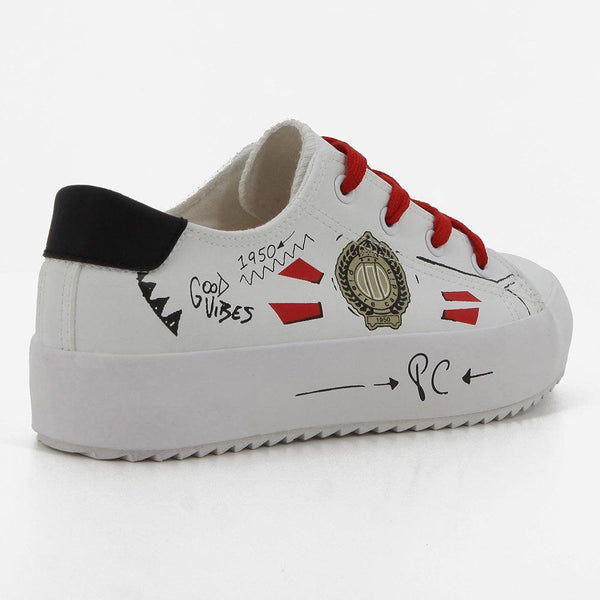 Pierre Cardin Graffiti 4 Sneaker - White Mult
