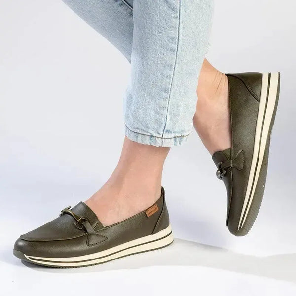 Pierre Cardin Ladies Moc Platform Sneaker - Olive