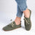 Pierre Cardin Ladies Riviera Flats - Olive