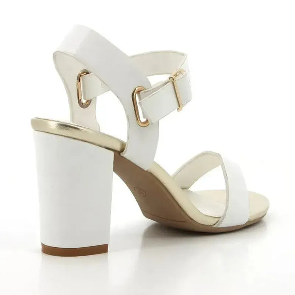 Pierre Cardin Lana Sandal Heel - White
