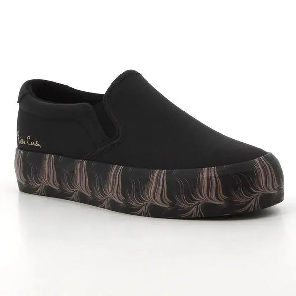 Pierre Cardin Lillie 3 Ladies Slip On Printed Sole Sneaker - Black