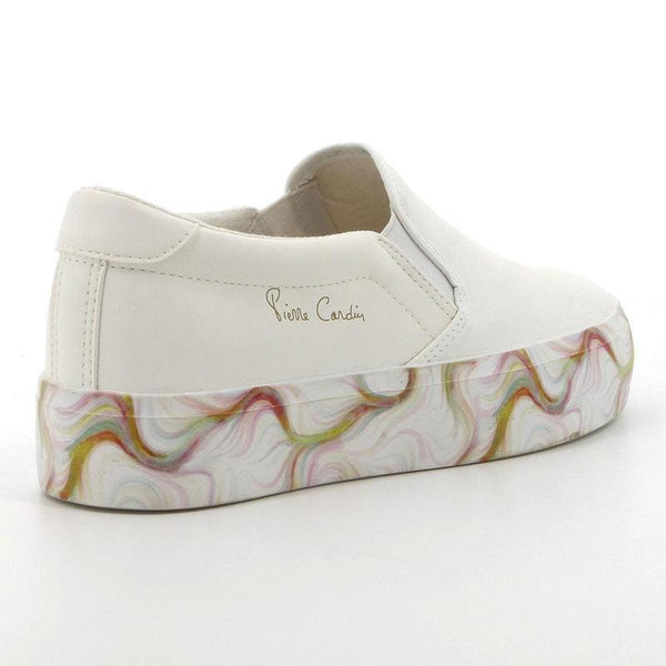 Pierre Cardin Lillie 3 Ladies Slip On Printed Sole Sneaker - White-Pierre Cardin-Buy shoes online