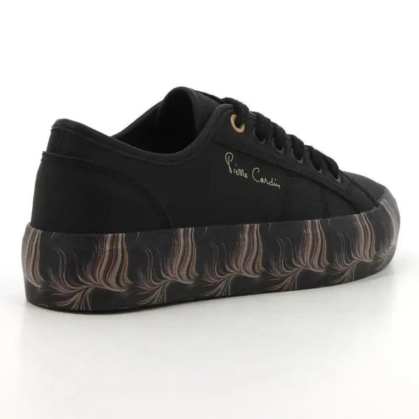 Pierre Cardin Lillie Ladies Lace With Printed Sole Sneaker - Black