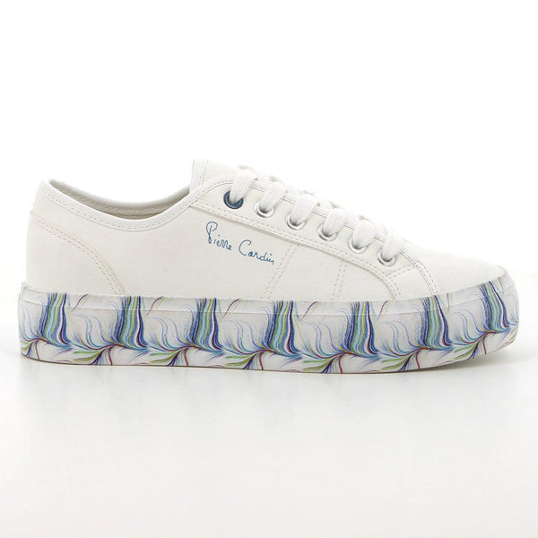 Pierre Cardin Lillie Ladies Lace With Printed Sole Sneaker - White-Pierre Cardin-Buy shoes online