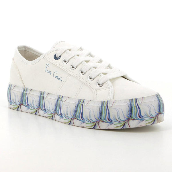 Pierre Cardin Lillie Ladies Lace With Printed Sole Sneaker - White-Pierre Cardin-Buy shoes online