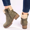 Pierre Cardin Lozere 6 Fur Collar Boot - Olive