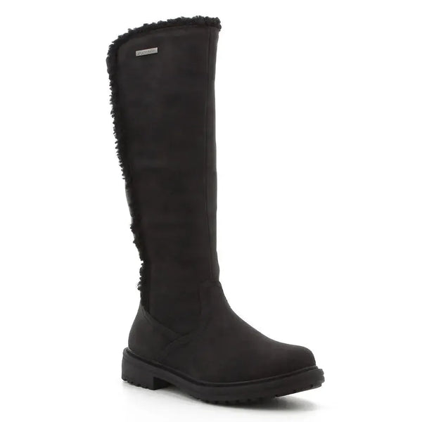 Pierre Cardin Manet Long Boot With Fur Line - Black