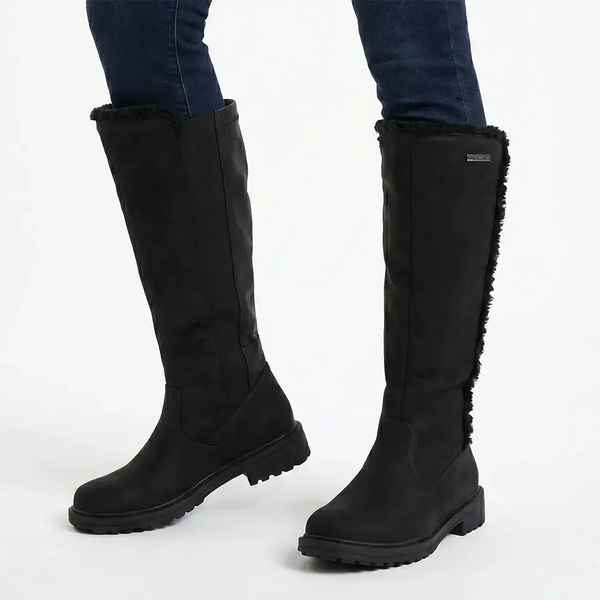 Pierre Cardin Manet Long Boot With Fur Line - Black