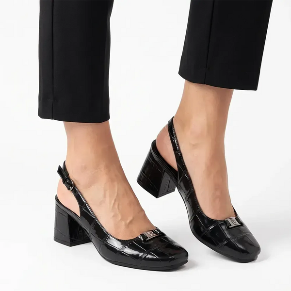 Pierre Cardin Medallion Heel - Black