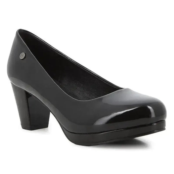 Pierre Cardin Milly Patent Block Heel - Black