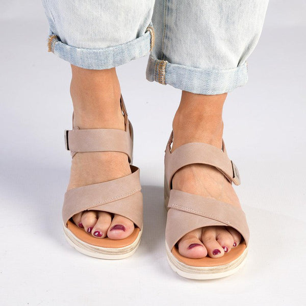 Pierre Cardin Natalia Fashion Wedge Sandals - Nude-Pierre Cardin-Buy shoes online