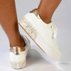 Pierre Cardin Paisley 2 Lace Up Sneaker - White/Gold