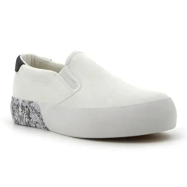 Pierre Cardin Paisley 2 Slip On Sneaker - White/Navy