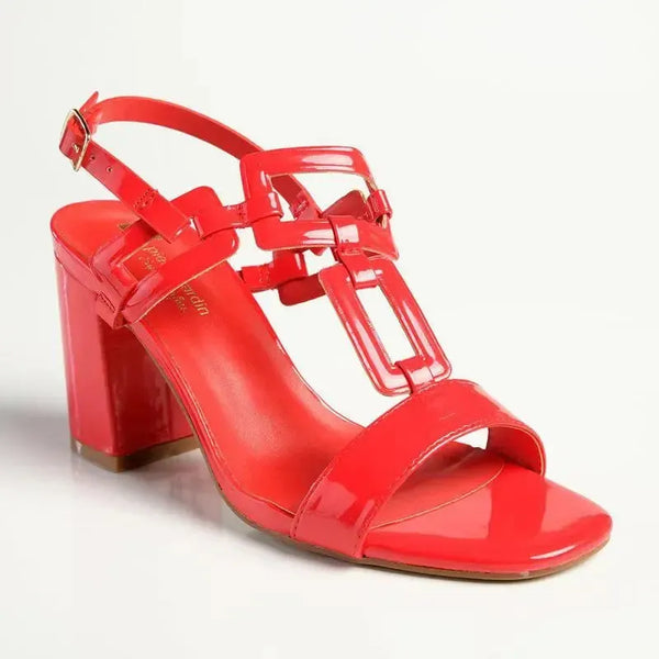 Pierre Cardin Polly T-Bar Block Heel - Red