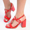 Pierre Cardin Polly T-Bar Block Heel - Red