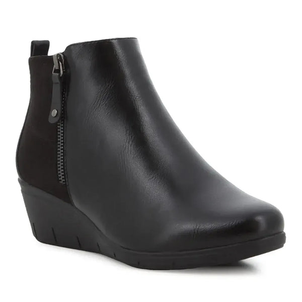 Pierre Cardin Polyana Wedge Ankle Bootie - Black