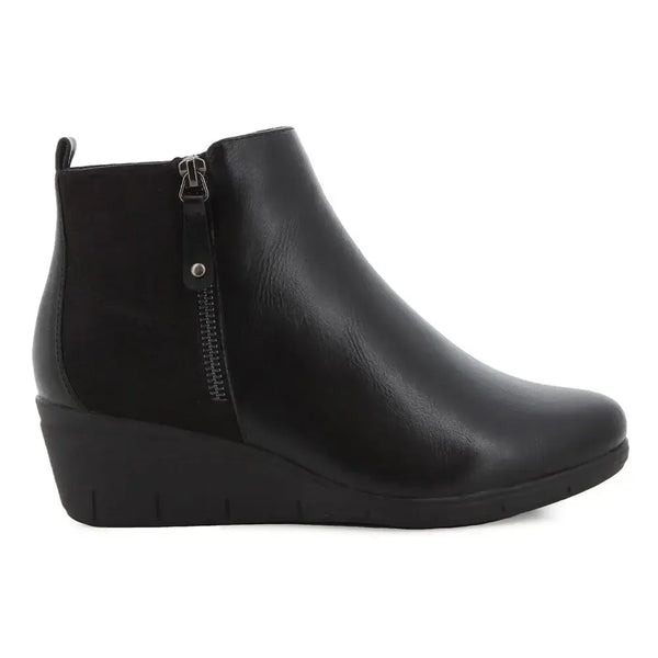 Pierre Cardin Polyana Wedge Ankle Bootie - Black